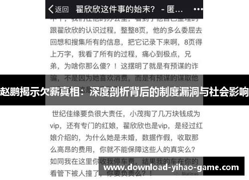赵鹏揭示欠薪真相：深度剖析背后的制度漏洞与社会影响
